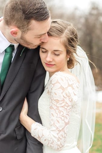 Wedding Photograph of a Bride and Groom at Blackberry Lane in Rockingham VA