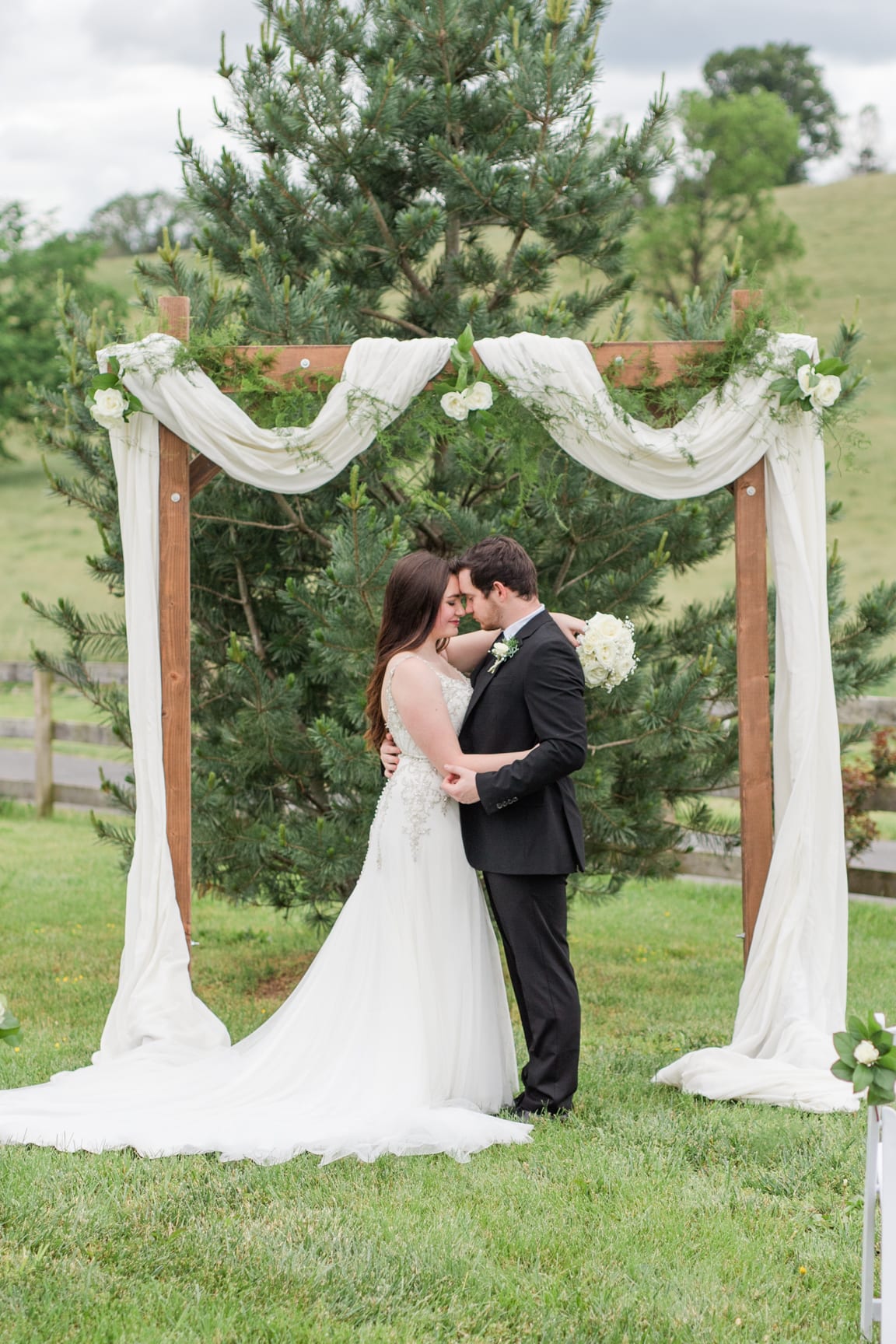 Wedding Photograph of a Bride and Groom at Blackberry Lane in Rockingham VA