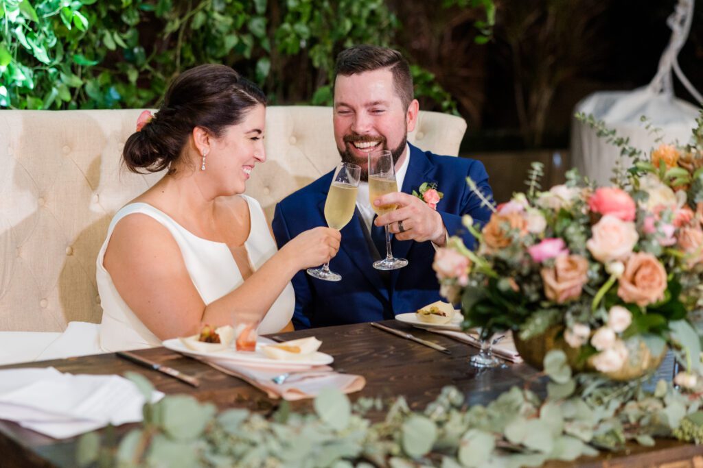 Epicurean Hotel Tampa Florida wedding photography reception tent toast